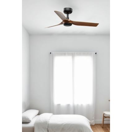 FARO 33823WT - Stropný ventilátor MINI PUNT S hnedá/čierna pr. 90 cm Wi-Fi Tuya + diaľkové ovládanie