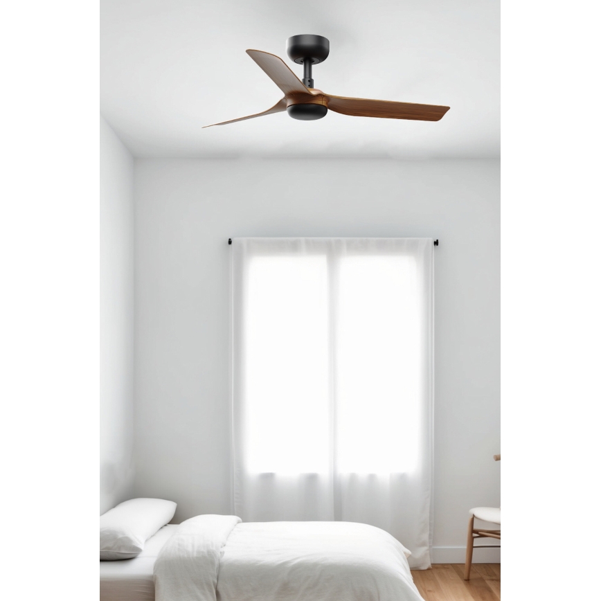 FARO 33823WT - Stropný ventilátor MINI PUNT S hnedá/čierna pr. 90 cm Wi-Fi Tuya + diaľkové ovládanie