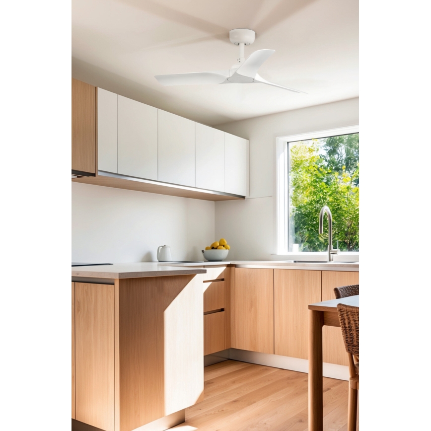FARO 33824WT - Stropný ventilátor HEY S biela pr. 90 cm Wi-Fi Tuya + diaľkové ovládanie