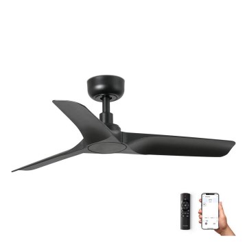 FARO 33825WP - Stropný ventilátor HEY S čierna pr. 90 cm SMART + diaľkové ovládanie