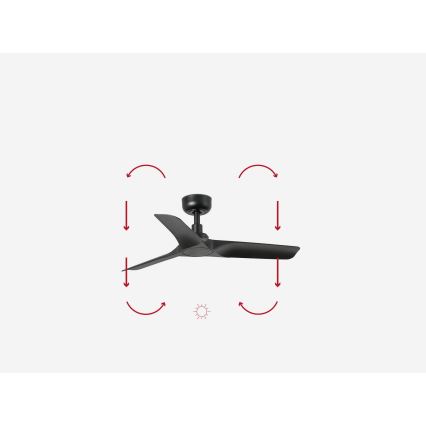 FARO 33825WP - Stropný ventilátor HEY S čierna pr. 90 cm SMART + diaľkové ovládanie