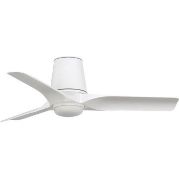 FARO 33826-1TW - LED stmievateľný stropný ventilátor HEY TUB S LED/10W/230V 2700/3000/4000K biela pr. 90 cm + diaľkové ovládanie