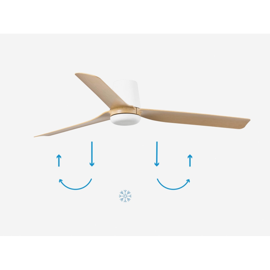 FARO 33829 - Stropný ventilátor PUNT TUB M hnedá/biela pr. 130 cm + diaľkové ovládanie