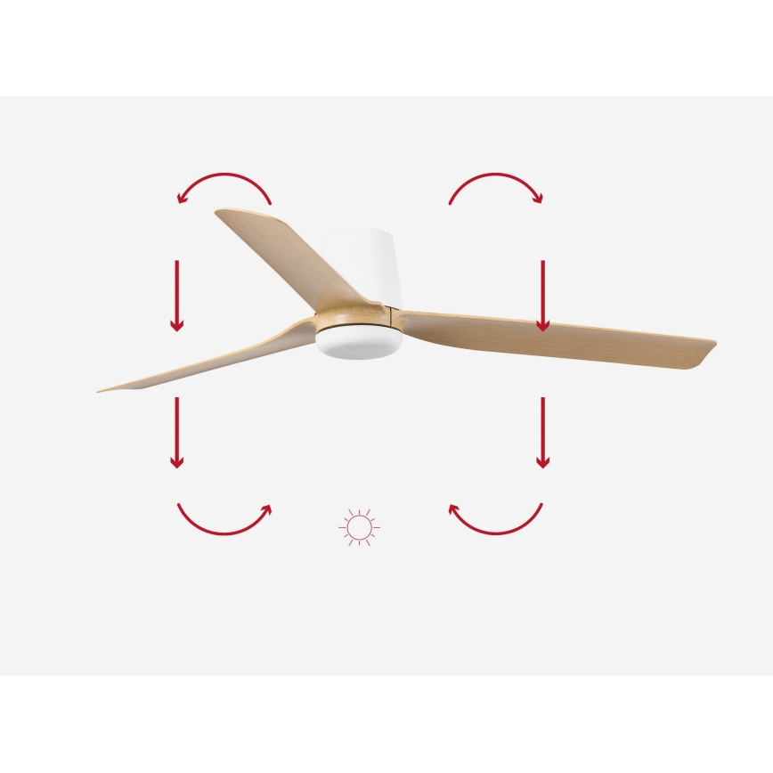 FARO 33829 - Stropný ventilátor PUNT TUB M hnedá/biela pr. 130 cm + diaľkové ovládanie