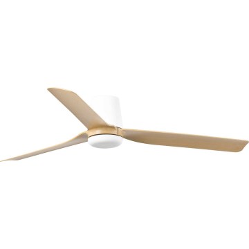 FARO 33829WT - Stropný ventilátor PUNT TUB M hnedá/biela pr. 132 cm Wi-Fi Tuya + diaľkové ovládanie