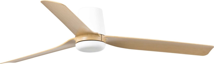 FARO 33829WT - Stropný ventilátor PUNT TUB M hnedá/biela pr. 132 cm Wi-Fi Tuya + diaľkové ovládanie