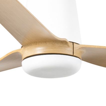 FARO 33829WT - Stropný ventilátor PUNT TUB M hnedá/biela pr. 132 cm Wi-Fi Tuya + diaľkové ovládanie
