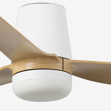 FARO 33829WT1S - LED stmievateľný stropný ventilátor PUNT TUB M LED/18W/230V 2700/3000/4000K priemer 132 cm béžová/biela Wi-Fi Tuya + diaľkové ovládanie