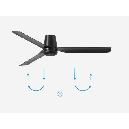 FARO 33830 - Stropný ventilátor PUNT TUB M čierna pr. 130 cm + diaľkové ovládanie