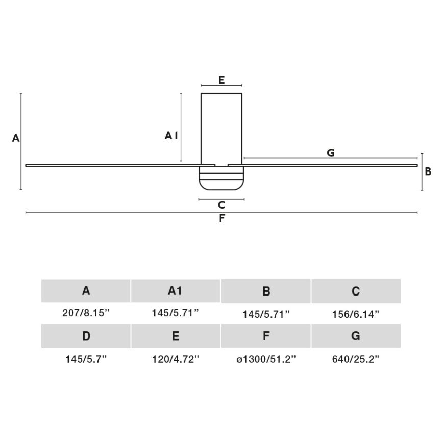 FARO 33830 - Stropný ventilátor PUNT TUB M čierna pr. 130 cm + diaľkové ovládanie