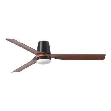FARO 33831-1TW - LED stmievateľný stropný ventilátor PUNT TUB M LED/18W/230V 2700/3000/4000K Ø 130 cm hnedá/čierna + diaľkové ovládanie