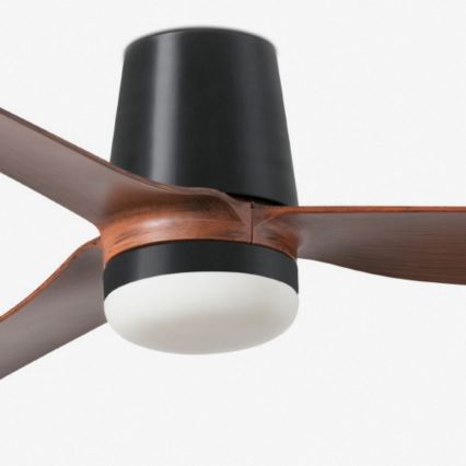 FARO 33831-1TW - LED stmievateľný stropný ventilátor PUNT TUB M LED/18W/230V 2700/3000/4000K Ø 130 cm hnedá/čierna + diaľkové ovládanie
