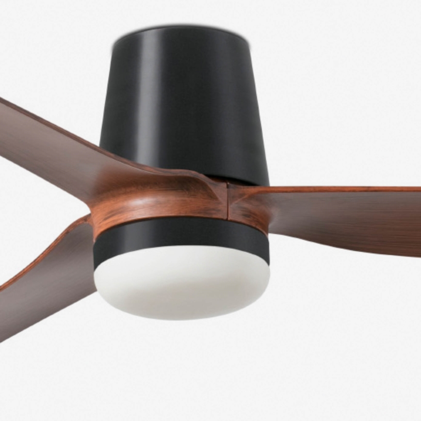 FARO 33831-1TW - LED stmievateľný stropný ventilátor PUNT TUB M LED/18W/230V 2700/3000/4000K Ø 130 cm hnedá/čierna + diaľkové ovládanie