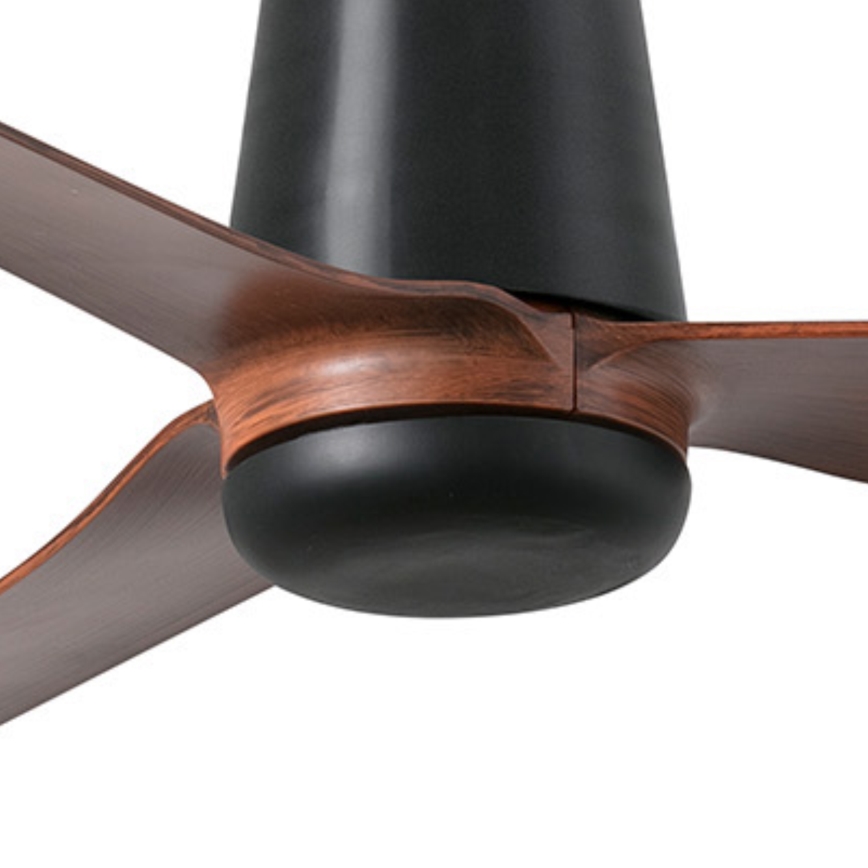FARO 33831WT - Stropný ventilátor PUNT TUB M hnedá/čierna pr. 132 cm Wi-Fi Tuya + diaľkové ovládanie