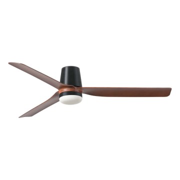 FARO 33831WT1S - LED stmievateľný stropný ventilátor PUNT TUB M LED/18W/230V 2700/3000/4000K pr.132 cm hnedá/čierna Wi-Fi Tuya + diaľkové ovládanie