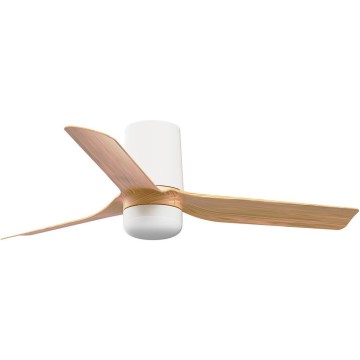 FARO 33833-1TW - LED stmievateľný stropný ventilátor MINI PUNT TUB s LED/10W/230V 2700/3000/4000K priemer 90 cm hnedá/biela + diaľkové ovládanie