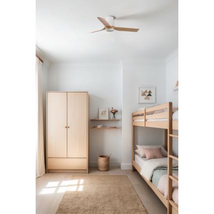 FARO 33833 - Stropný ventilátor MINI PUNT TUB S hnedá/biela pr. 90 cm + diaľkové ovládanie