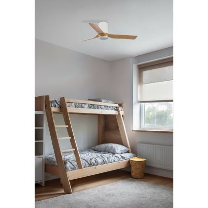 FARO 33833 - Stropný ventilátor MINI PUNT TUB S hnedá/biela pr. 90 cm + diaľkové ovládanie