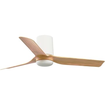 FARO 33833WT - Stropný ventilátor MINI PUNT TUB S hnedá/biela pr. 90 cm Wi-Fi Tuya + diaľkové ovládanie