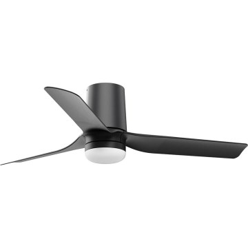 FARO 33834-1TW - LED Stmievateľný stropný ventilátor MINI PUNT TUB S LED/10W/230V 2700/4000/6000K pr. 90 cm čierna + diaľkové ovládanie