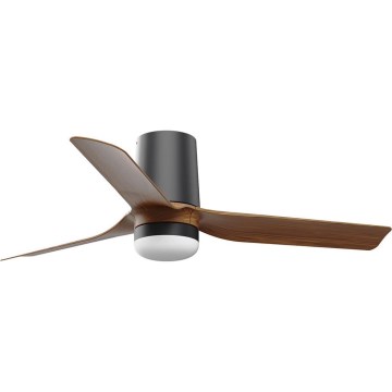 FARO 33835-1TW - LED stmievateľný stropný ventilátor MINI PUNT TUB s LED/10 W/230 V 2700/3000/4000 K, priemer 90 cm, hnedá/čierna + diaľkové ovládanie