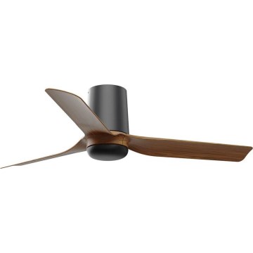 FARO 33835WT - Stropný ventilátor MINI PUNT TUB S hnedá/čierna pr. 90 cm Wi-Fi Tuya + diaľkové ovládanie