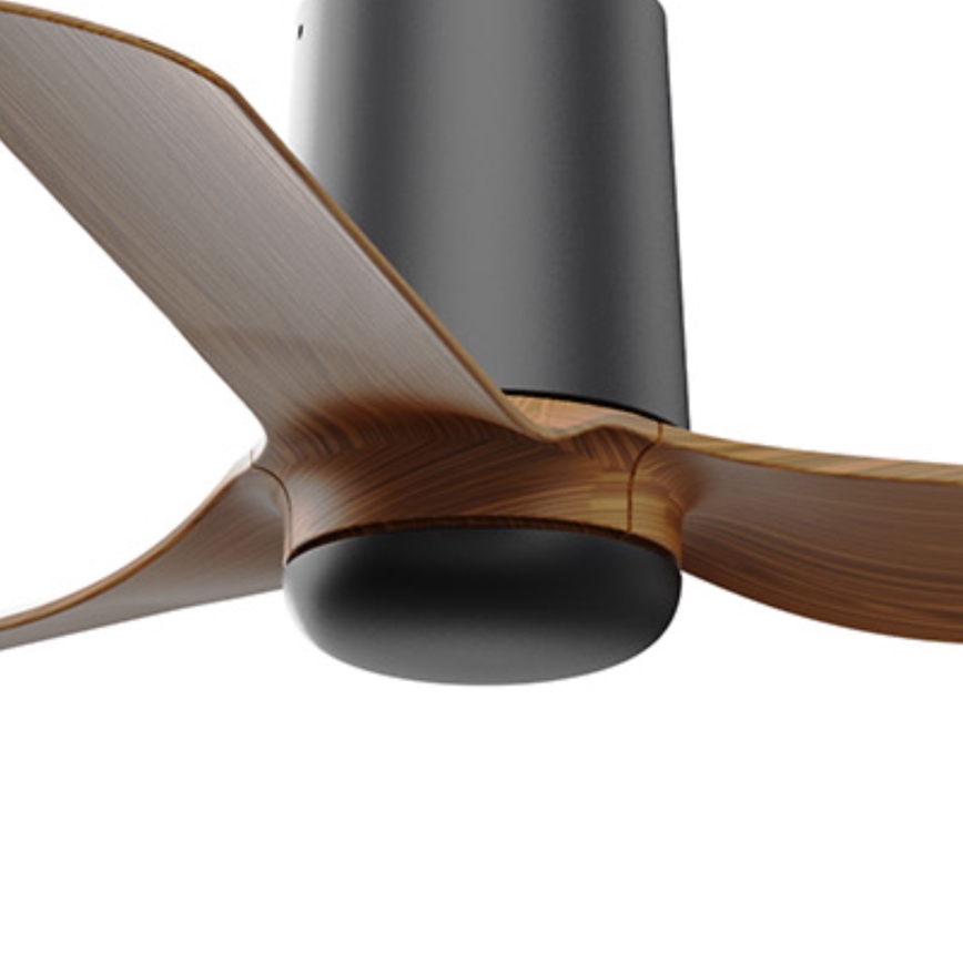 FARO 33835WT - Stropný ventilátor MINI PUNT TUB S hnedá/čierna pr. 90 cm Wi-Fi Tuya + diaľkové ovládanie