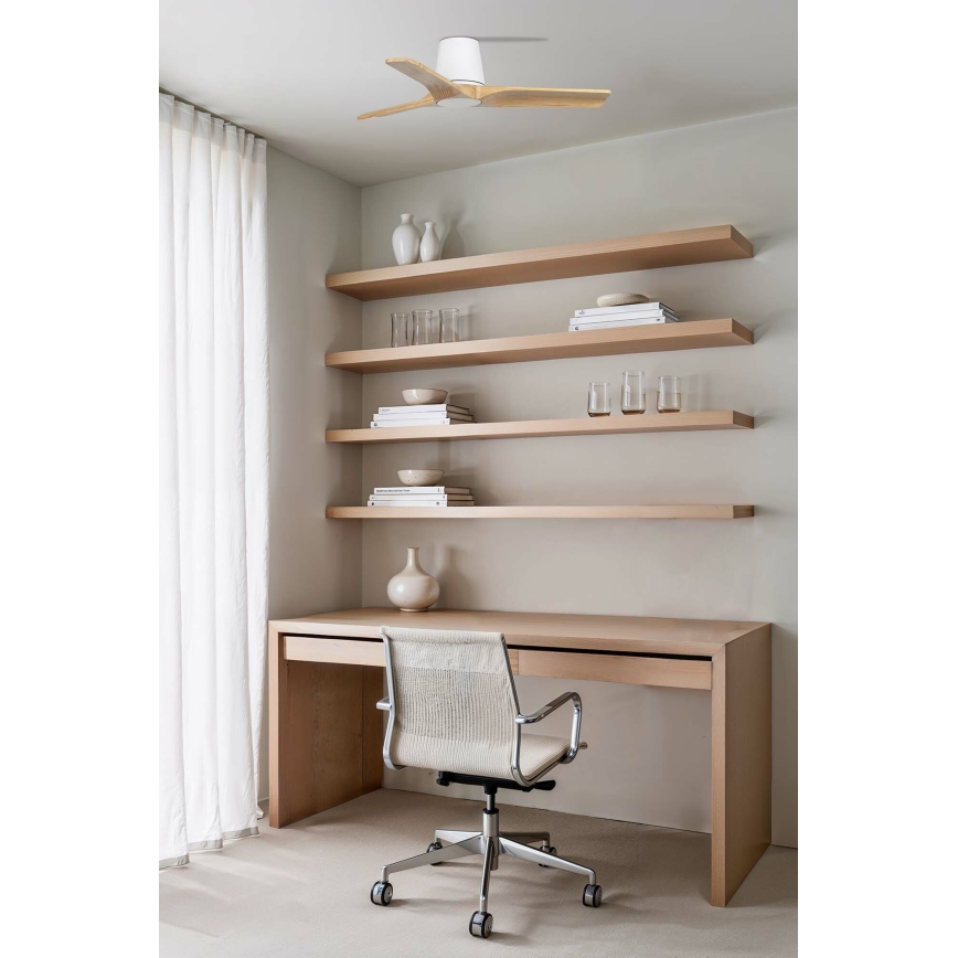 FARO 33836 - Stropný ventilátor HEYWOOD TUB S borovica/biela pr. 90 cm + diaľkové ovládanie