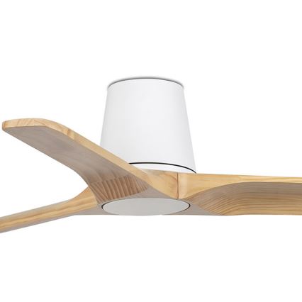 FARO 33836WT - Stropný ventilátor HEYWOOD TUB S borovica/biela pr. 90 cm Wi-Fi Tuya + diaľkové ovládanie