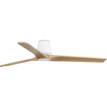 FARO 33838 - Stropný ventilátor HEYWOOD TUB L borovica/biela pr. 132 cm + diaľkové ovládanie