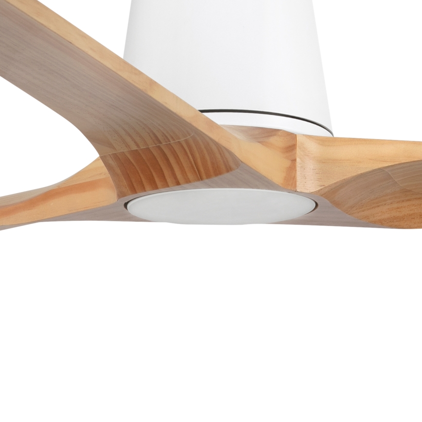 FARO 33838 - Stropný ventilátor HEYWOOD TUB L borovica/biela pr. 132 cm + diaľkové ovládanie