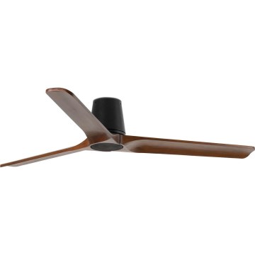 FARO 33839WT - Stropný ventilátor HEYWOOD TUB L borovica/čierna pr. 132 cm Wi-Fi Tuya + diaľkové ovládanie
