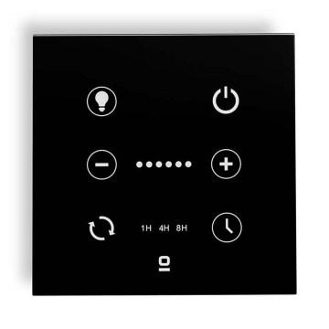 FARO 33988 - Nástenný dotykový ovládač pre stropné ventilátory 230 V, čierny