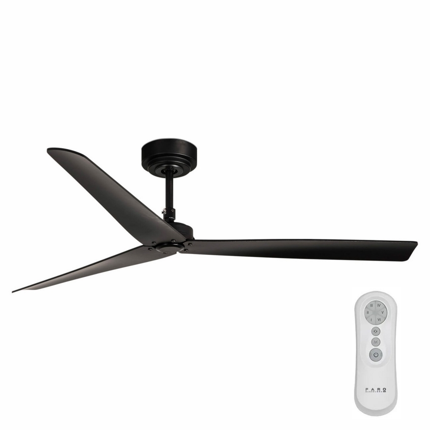 FARO 34100 - Stropný ventilátor MILOS čierna + diaľkové ovládanie