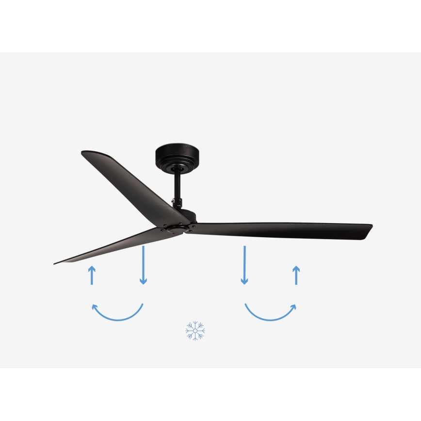 FARO 34100 - Stropný ventilátor MILOS čierna + diaľkové ovládanie