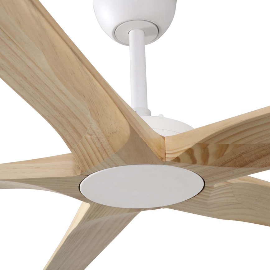 FARO 34191WT - Stropný ventilátor BIGWOOD XL borovica/biela pr. 200 cm Wi-Fi Tuya + diaľkové ovládanie