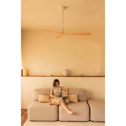 FARO 34195 - Stropný ventilátor ROCKER M, priemer 132 cm, béžová/biela + diaľkové ovládanie