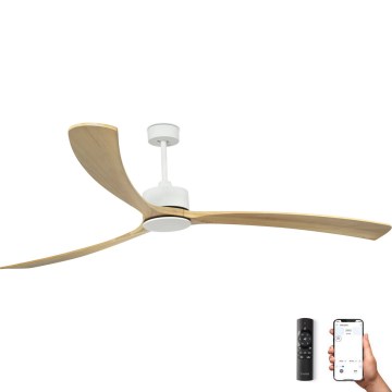 FARO 34201WPA - Stropný ventilátor KAUAI XL hnedá/biela pr. 240 cm SMART + diaľkové ovládanie