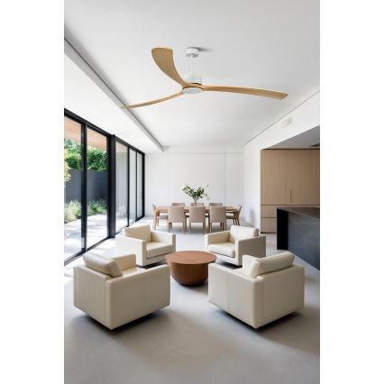 FARO 34201WPA - Stropný ventilátor KAUAI XL hnedá/biela pr. 240 cm SMART + diaľkové ovládanie