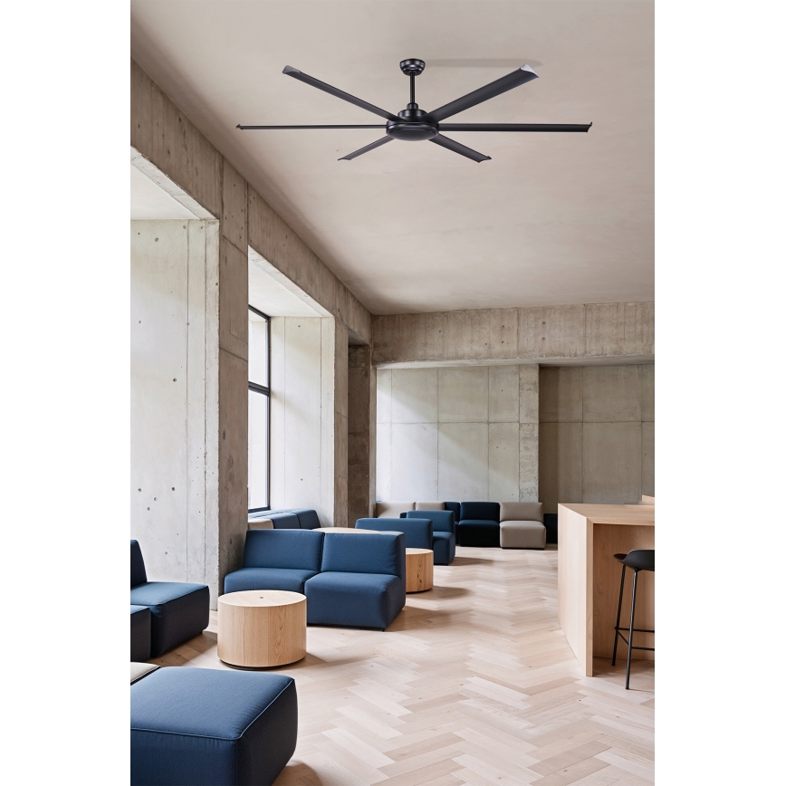 FARO 34203 - Stropný ventilátor ROTTERDAM XL čierna pr. 200 cm + diaľkové ovládanie