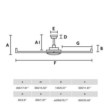 FARO 34203 - Stropný ventilátor ROTTERDAM XL čierna pr. 200 cm + diaľkové ovládanie