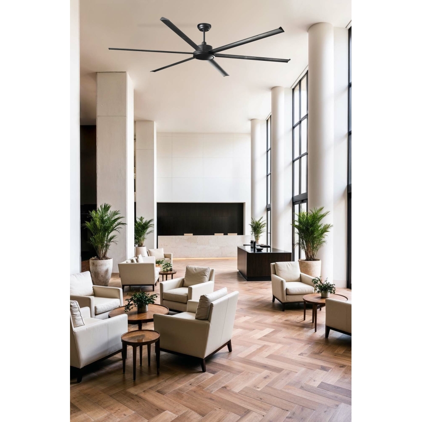 FARO 34207 - Stropný ventilátor ROTTERDAM XXL čierna pr. 250 cm + diaľkové ovládanie