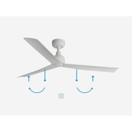FARO 34274 - Stropný ventilátor MARINE M biela pr. 125 cm IP44 + diaľkové ovládanie