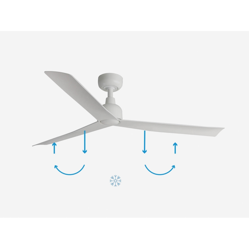 FARO 34274 - Stropný ventilátor MARINE M biela pr. 125 cm IP44 + diaľkové ovládanie