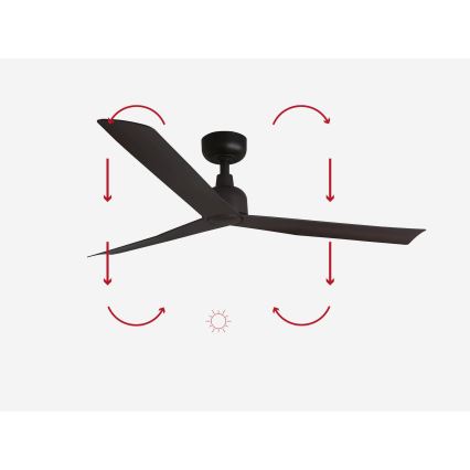 FARO 34275 - Stropný ventilátor MARINE M hnedá pr. 125 cm IP44 + diaľkové ovládanie