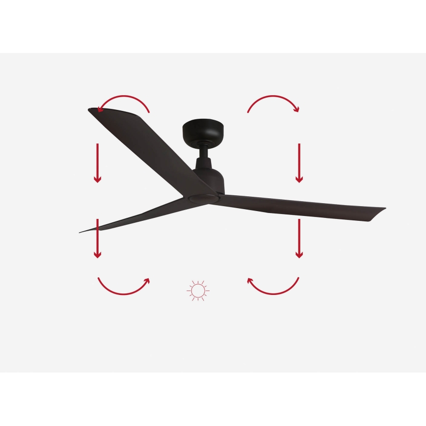 FARO 34275 - Stropný ventilátor MARINE M hnedá pr. 125 cm IP44 + diaľkové ovládanie
