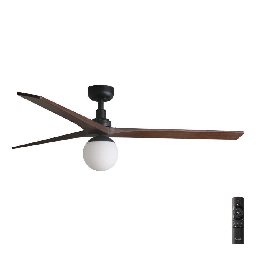 FARO 34276-11L - Stropný ventilátor KLIM L 1xE27/15W/230V drevo/čierna pr. 150 cm + diaľkové ovládanie