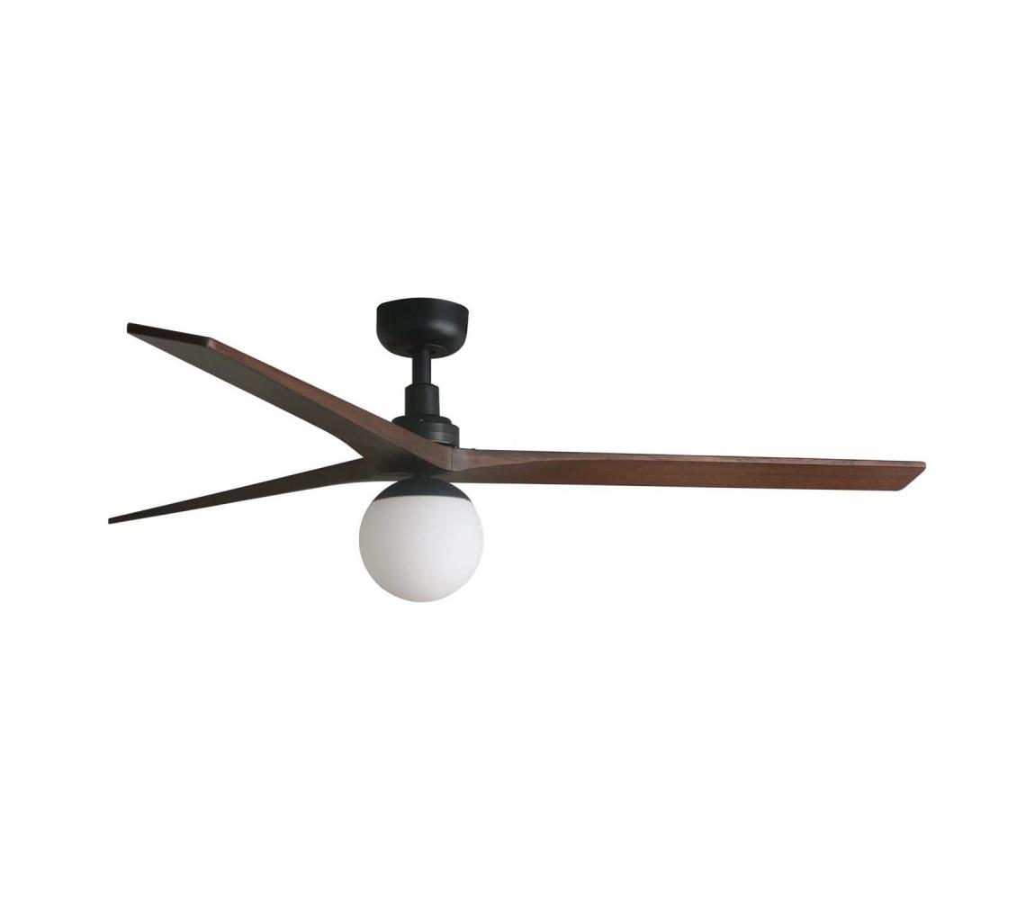 FARO Barcelona FARO 34276WT-11L - Str. vent. KLIM L 1xE27/15W/230V drevo/čierna pr. 150 cm WT+DO