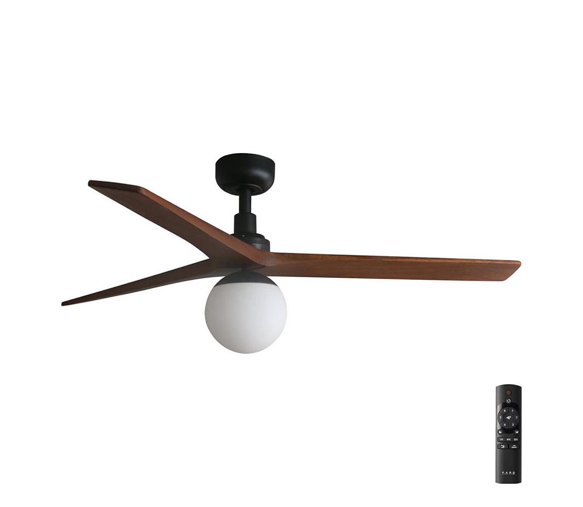 FARO Barcelona FARO 34277-11L - Stropný látor KLIM M 1xE27/15W/230V drevo/čierna + DO