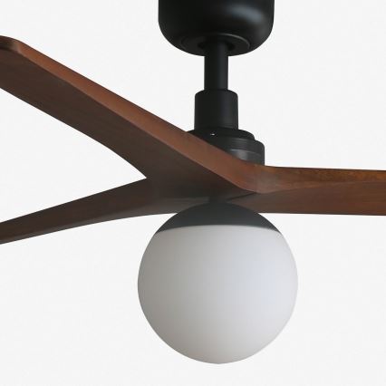 FARO 34277-11L - Stropný ventilátor KLIM M 1xE27/15W/230V orech/čierna pr. 125 cm + diaľkové ovládanie